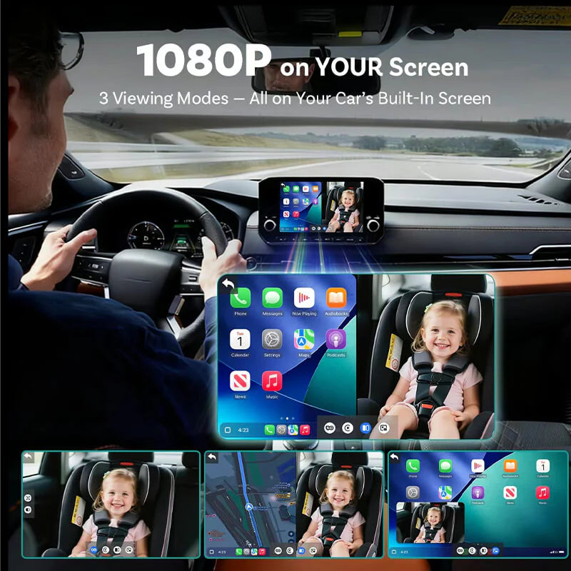 OTTOCAST Cabin Care Wireless CarPlay Adapter with 1080P Cabin Camera
