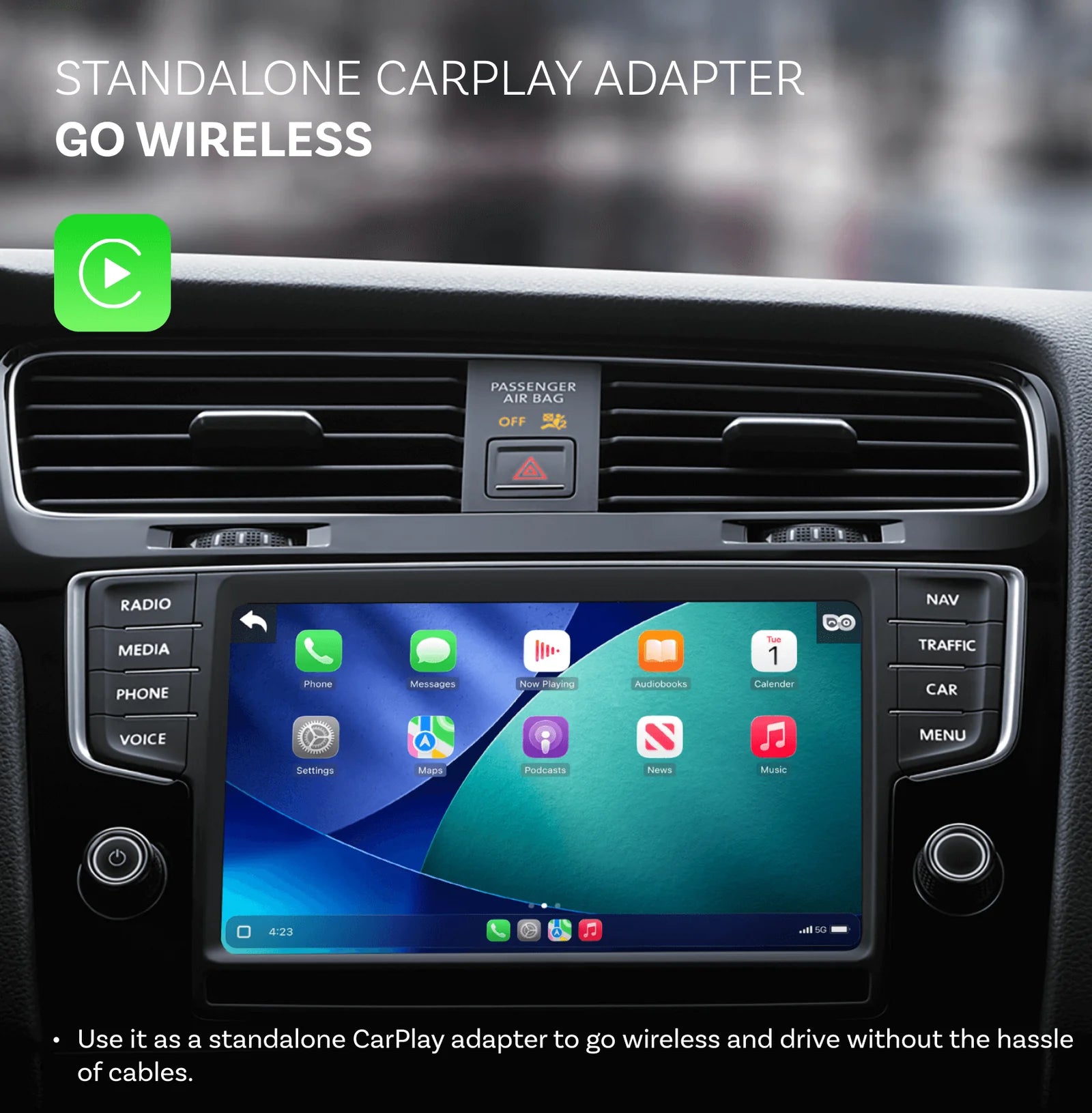 OTTOCAST Cabin Care Wireless CarPlay Adapter with 1080P Cabin Camera