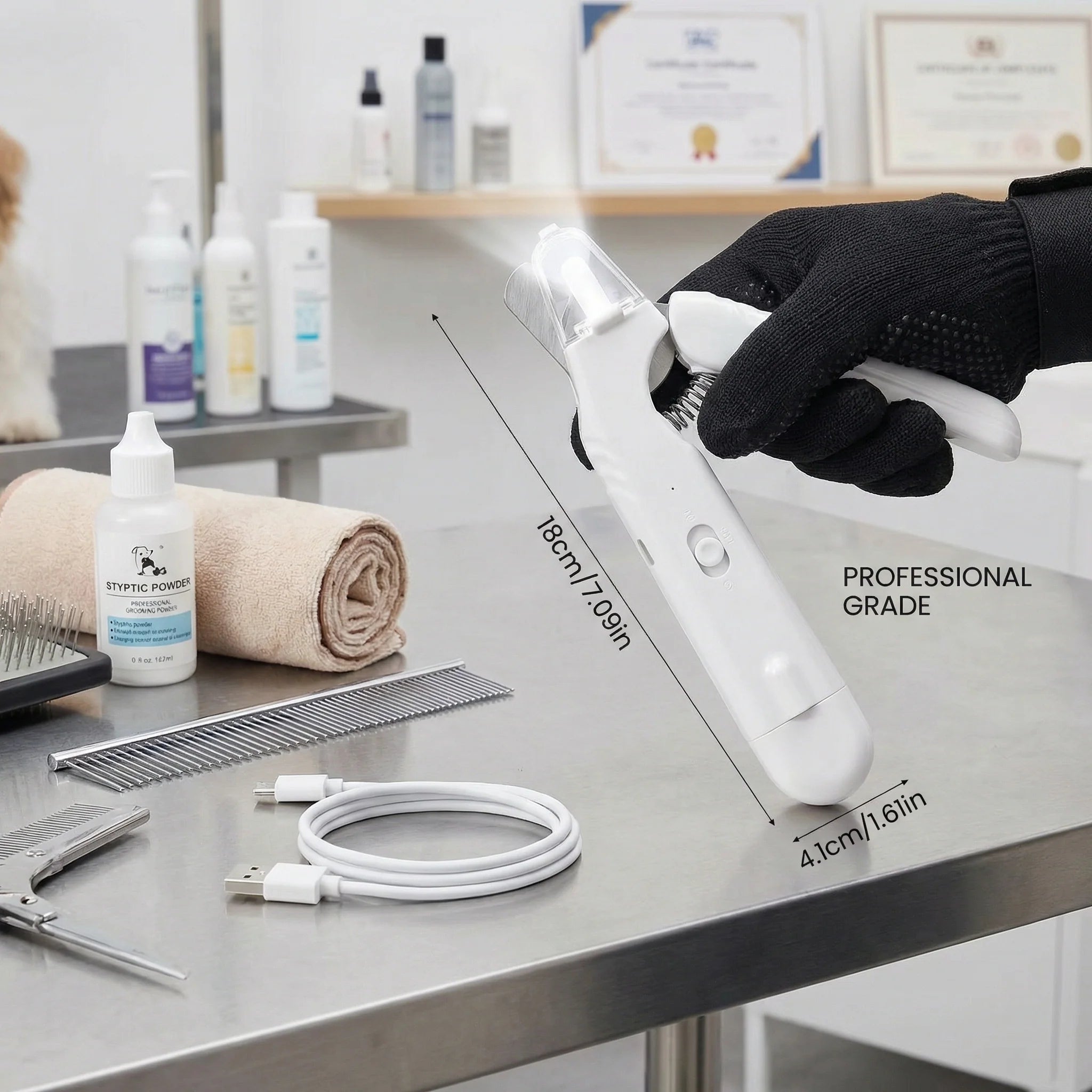 2-in-1 Professional Dog Nail Clipper & Grinder – Ultra-Quiet & Rechargeable