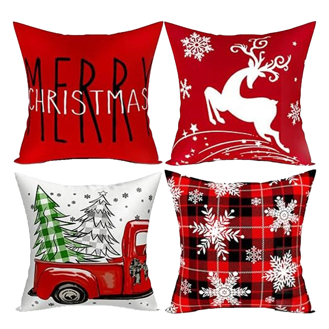 Household Double-sided Printed Santa Claus Sofa Cushion
