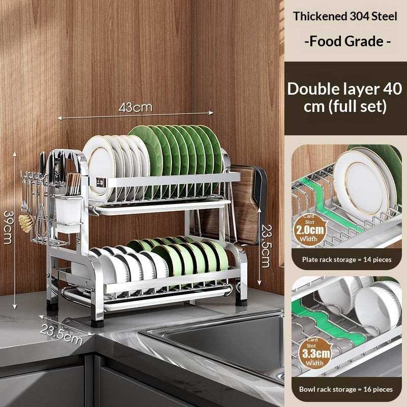 Kitchen Dish And Bowl Stainless Steel Rack