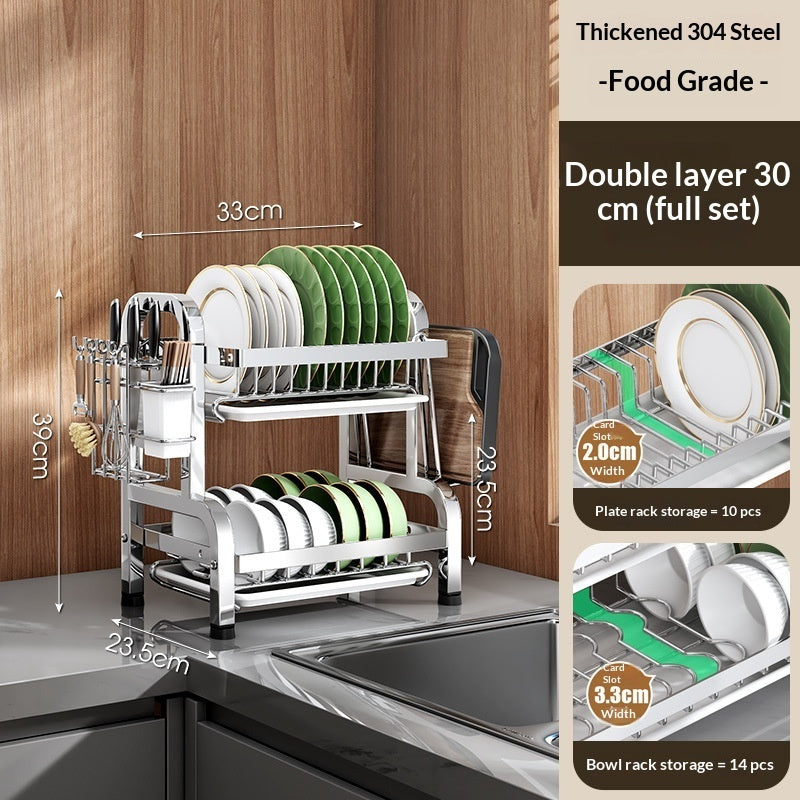 Kitchen Dish And Bowl Stainless Steel Rack