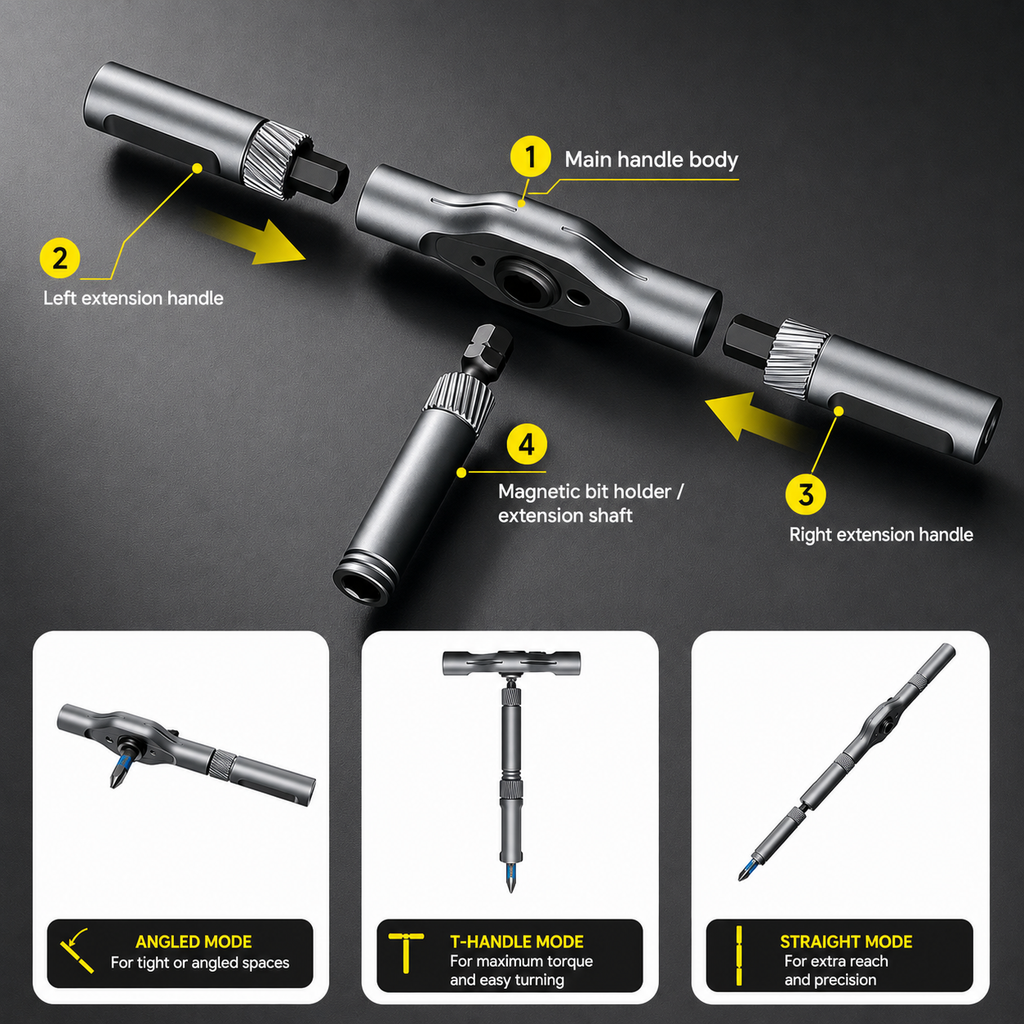 24-in-1 Multifunction Ratchet Screwdriver Set | Magnetic Bits & Mini Repair Kit