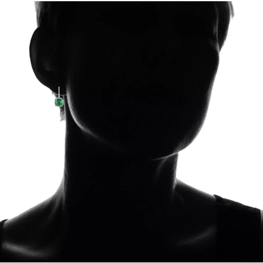 Emerald Drop Earrings 925 Sterling Silver Gems