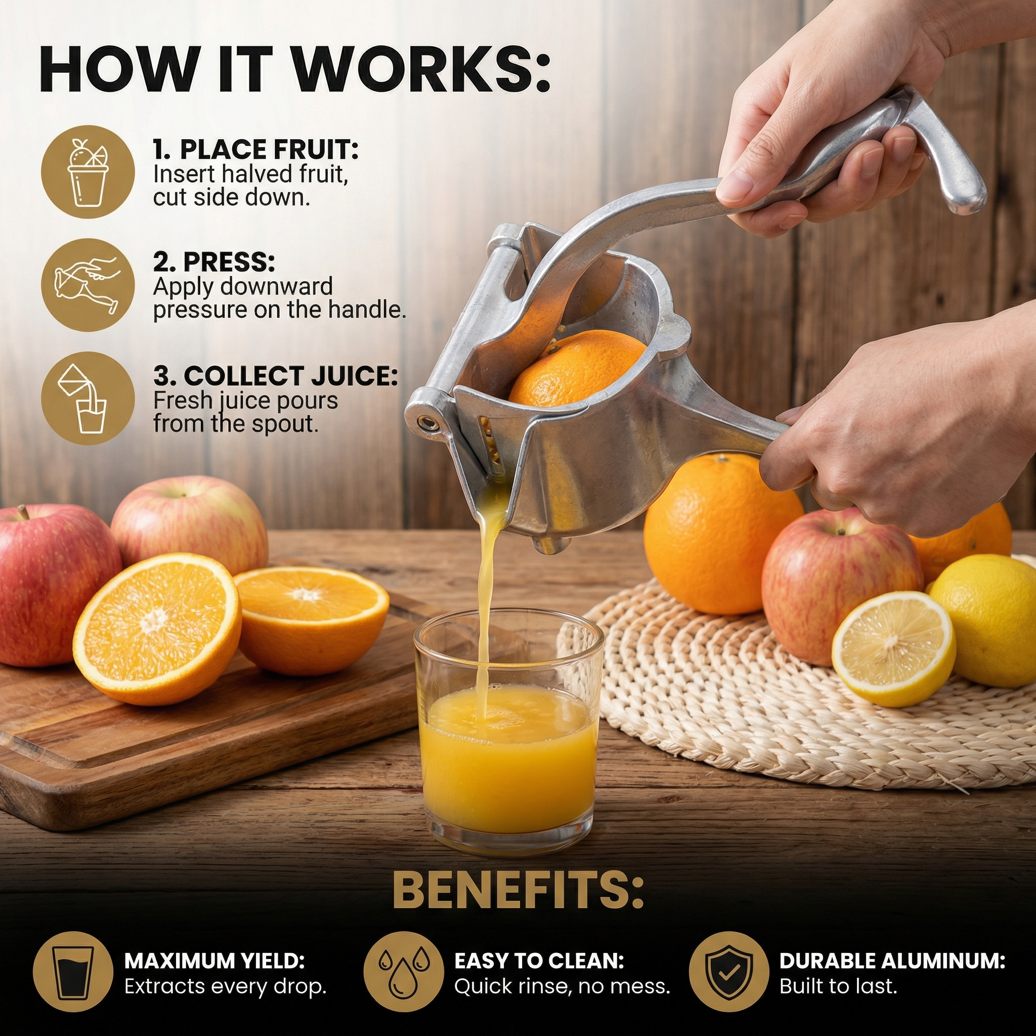 Manual Aluminum Alloy Juice Squeezer