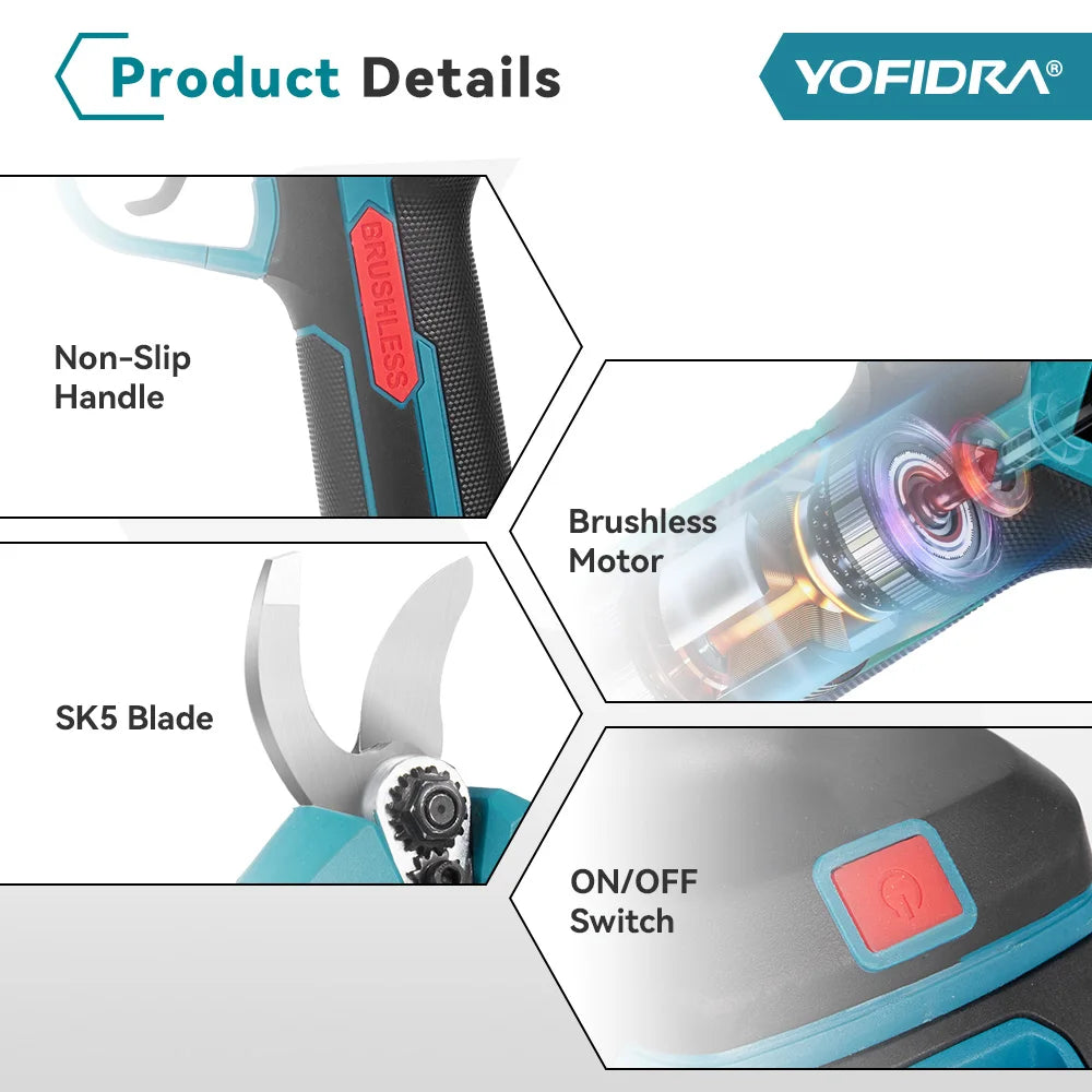 YOFIDRA Brushless Electric Chainsaw 3IN1 High Branch