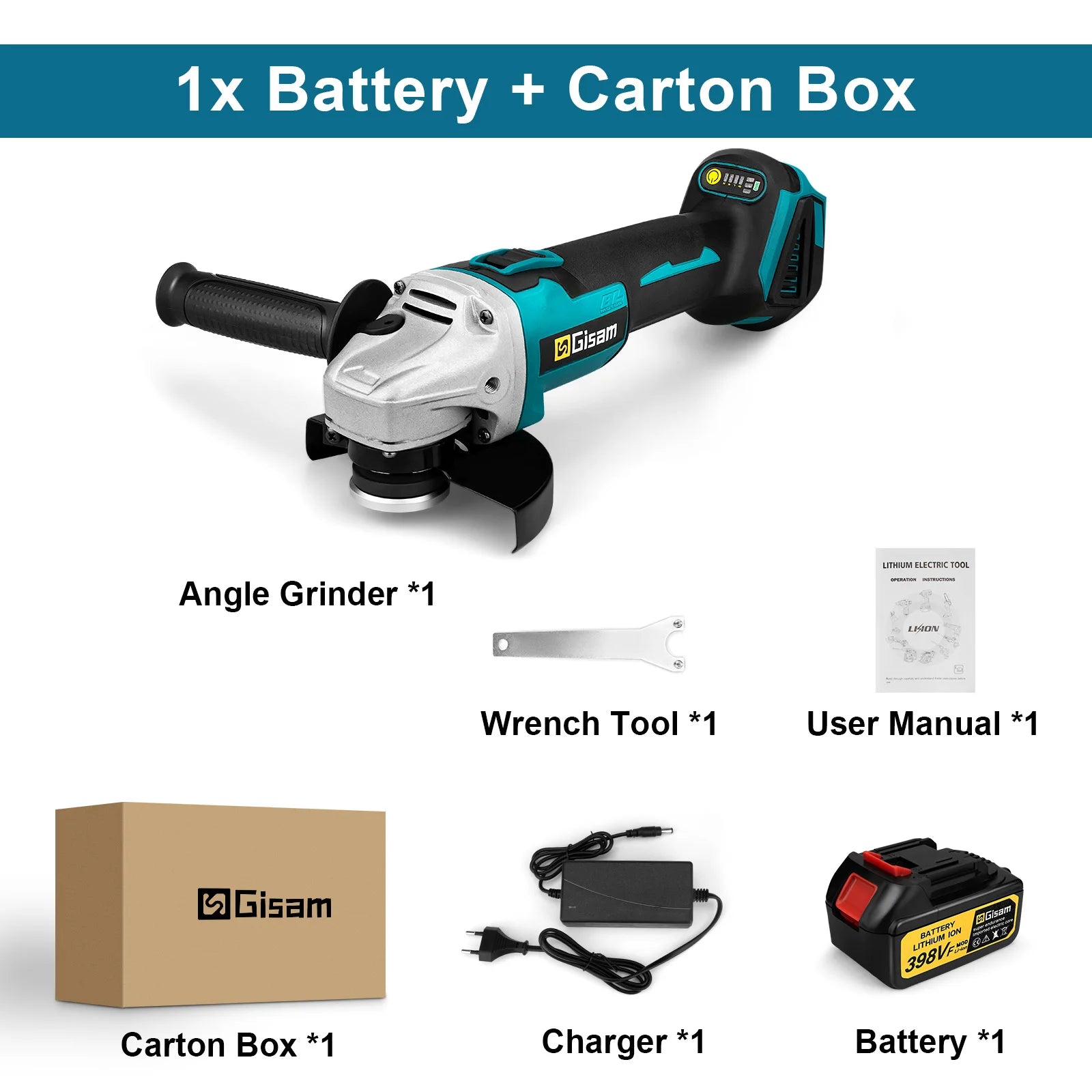 “Gisam 125MM Brushless Angle Grinder - Variable Speed for Makita 18V.”