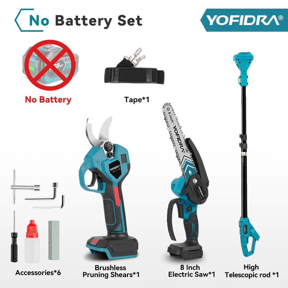 YOFIDRA Brushless Electric Chainsaw 3IN1 High Branch