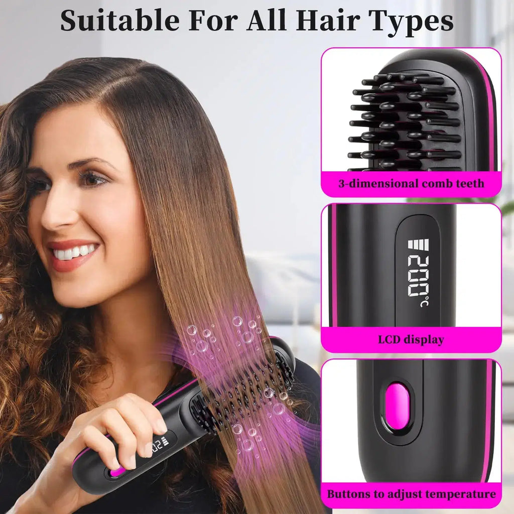 Professional Cordless Hair Straightening Brush - Multiverse store