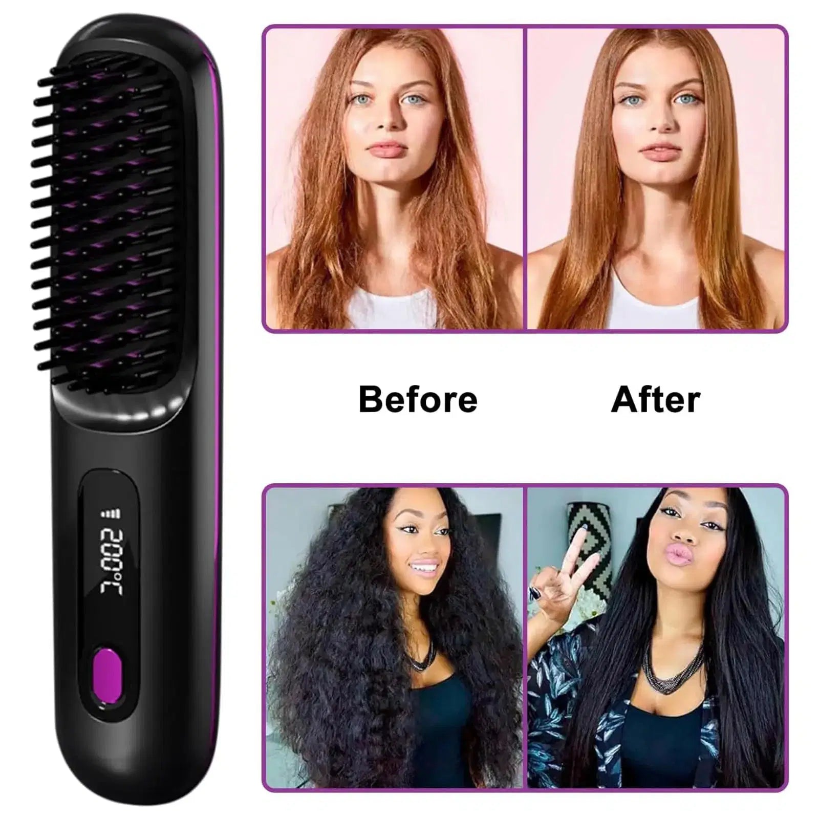 Professional Cordless Hair Straightening Brush - Multiverse store