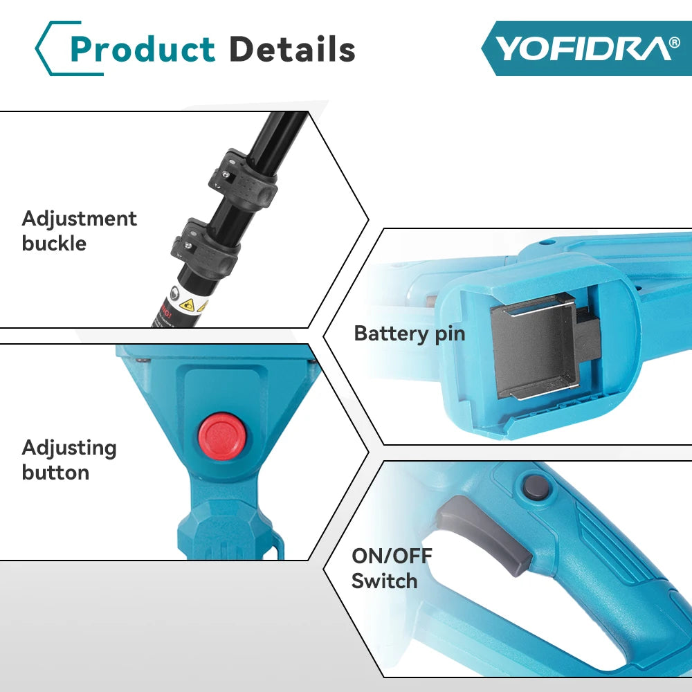 YOFIDRA Brushless Electric Chainsaw 3IN1 High Branch
