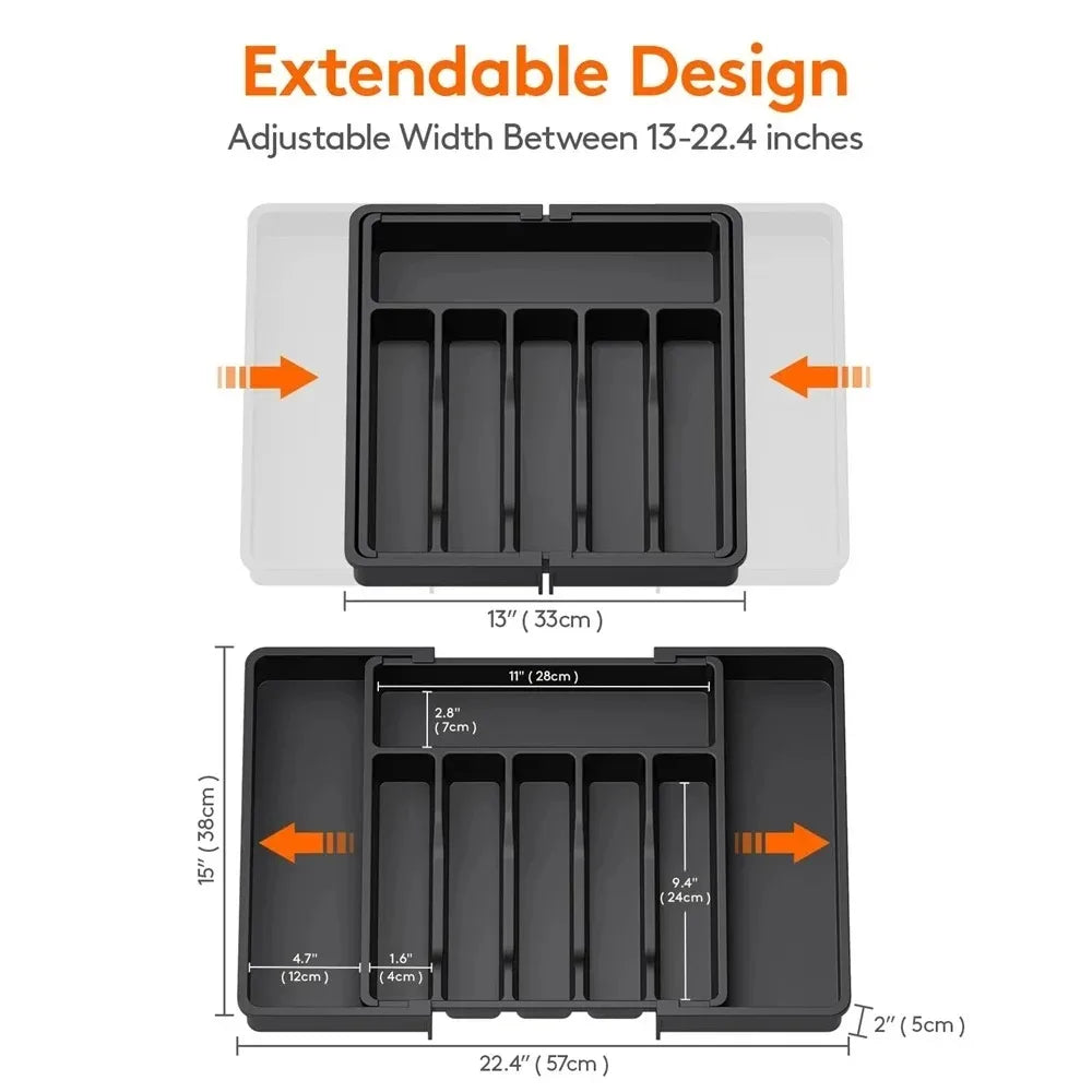 Extendable Kitchen Cutlery Storage Organizer