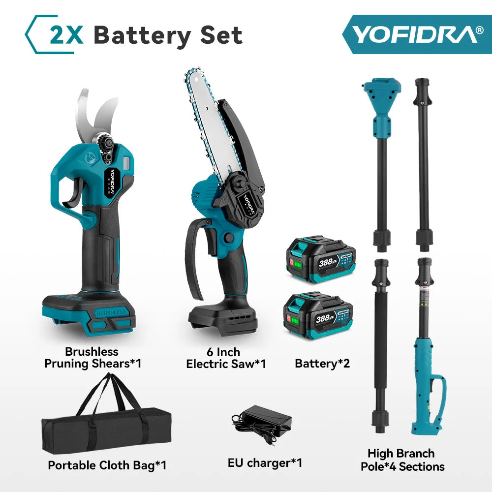 YOFIDRA Brushless Electric Chainsaw 3IN1 High Branch
