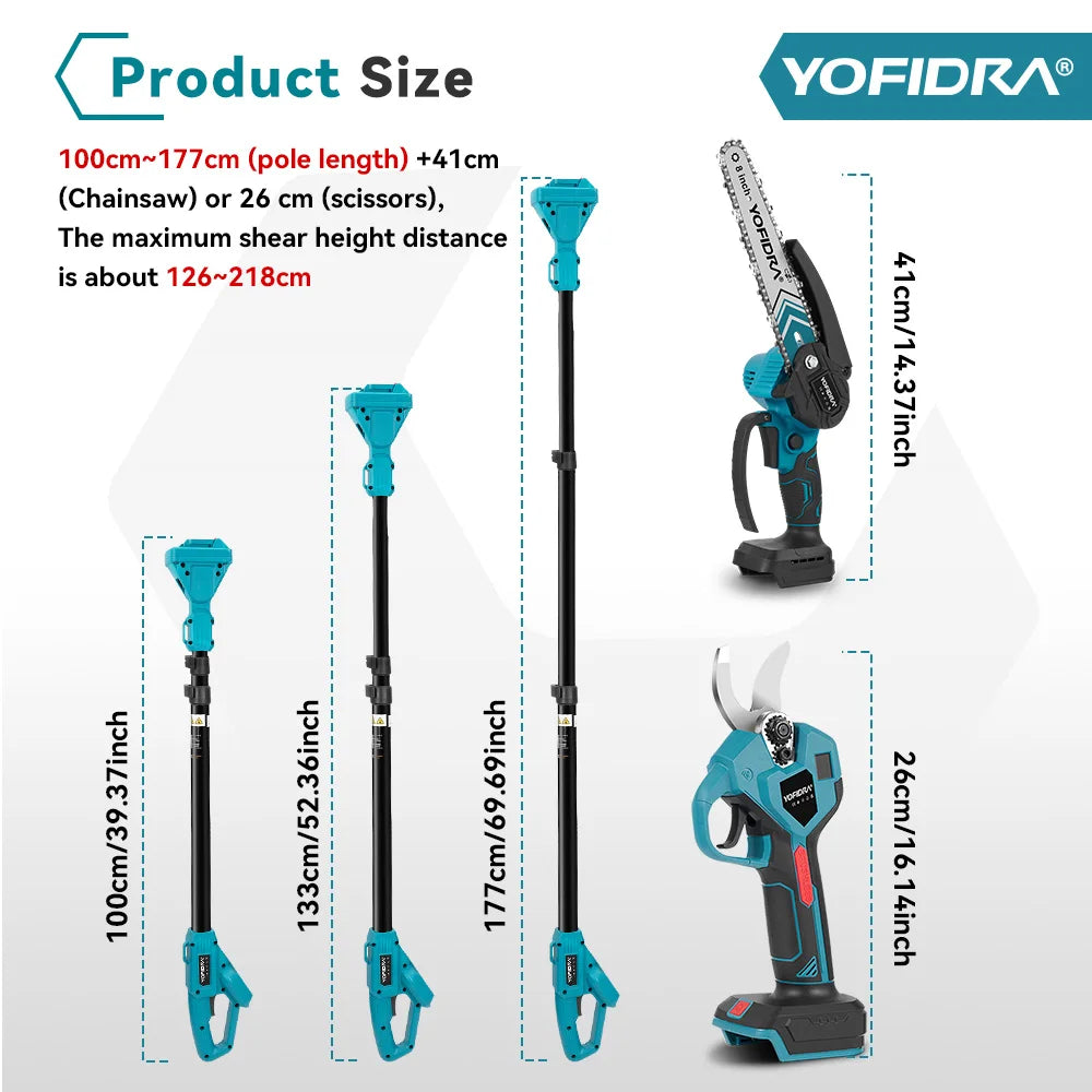 YOFIDRA Brushless Electric Chainsaw 3IN1 High Branch