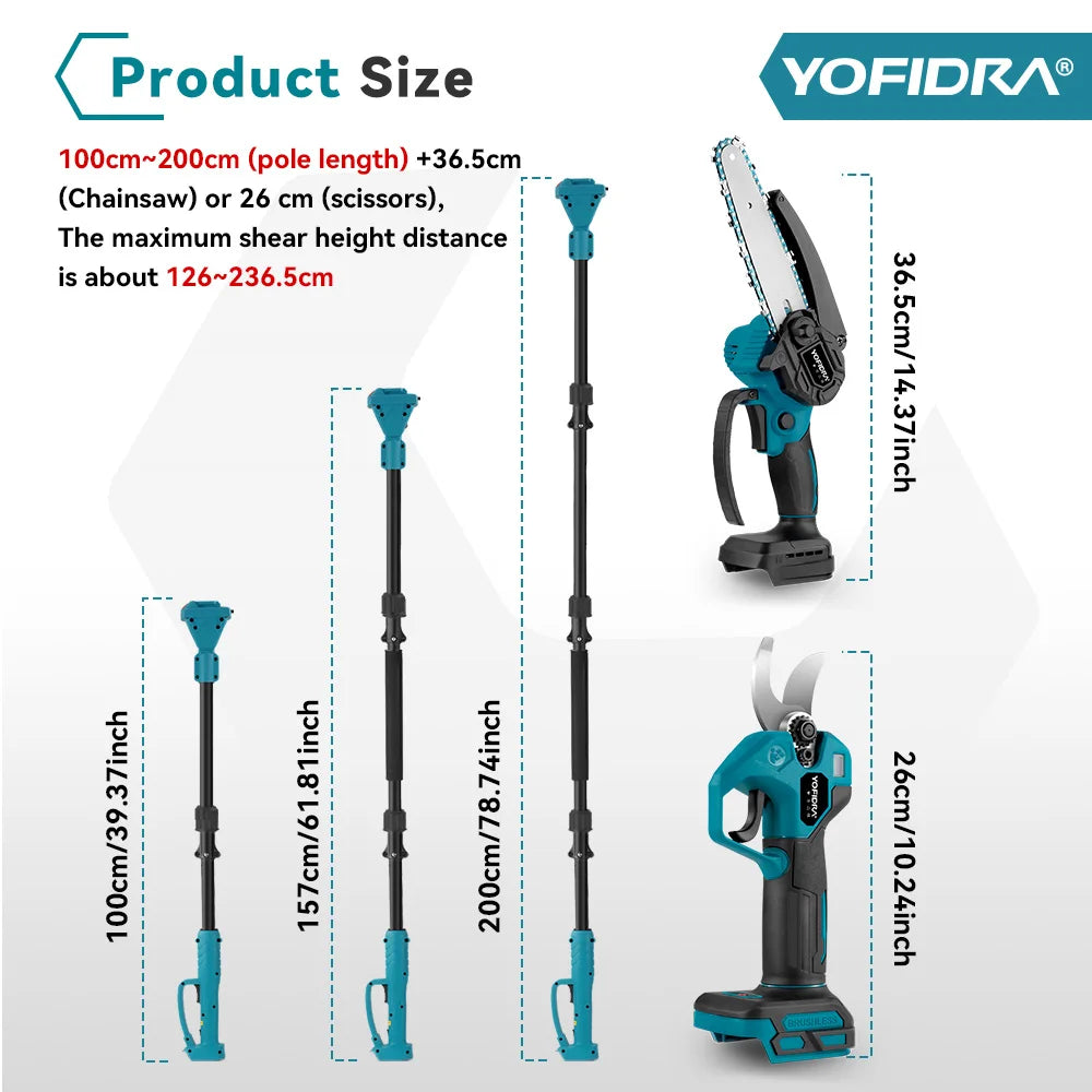 YOFIDRA Brushless Electric Chainsaw 3IN1 High Branch