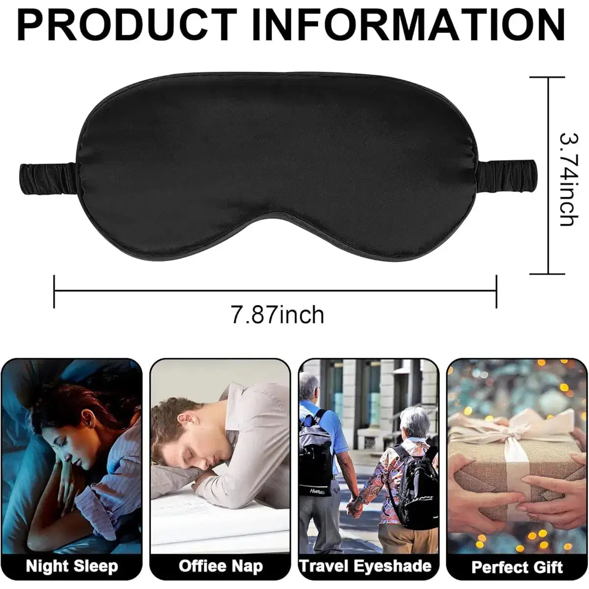 Silk Sleep Mask 2-Pack – Black Light-Blocking Eye Cover