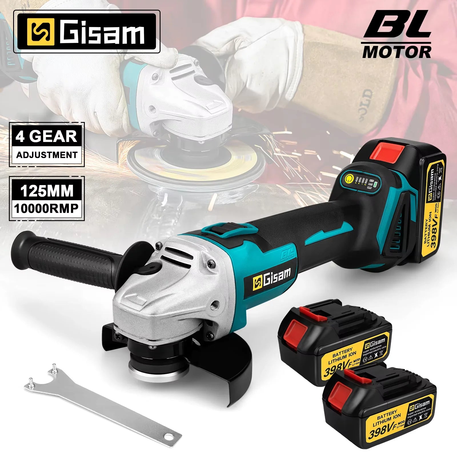 “Gisam 125MM Brushless Angle Grinder - Variable Speed for Makita 18V.”