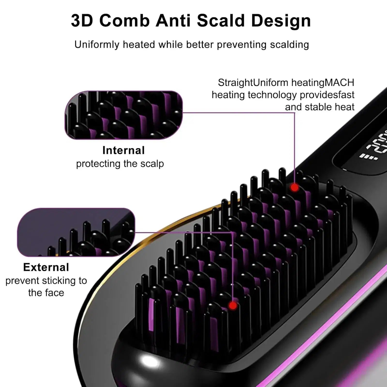 Professional Cordless Hair Straightening Brush - Multiverse store