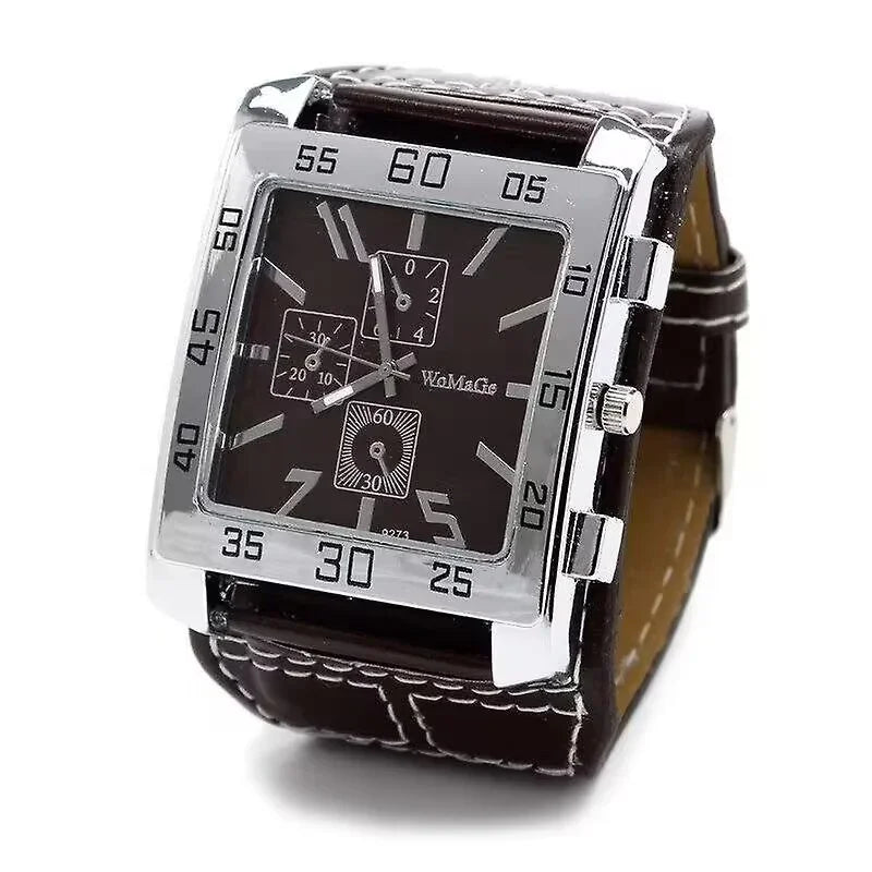 Cool Military-style Watch Square Dial Simulated Three-layer Design