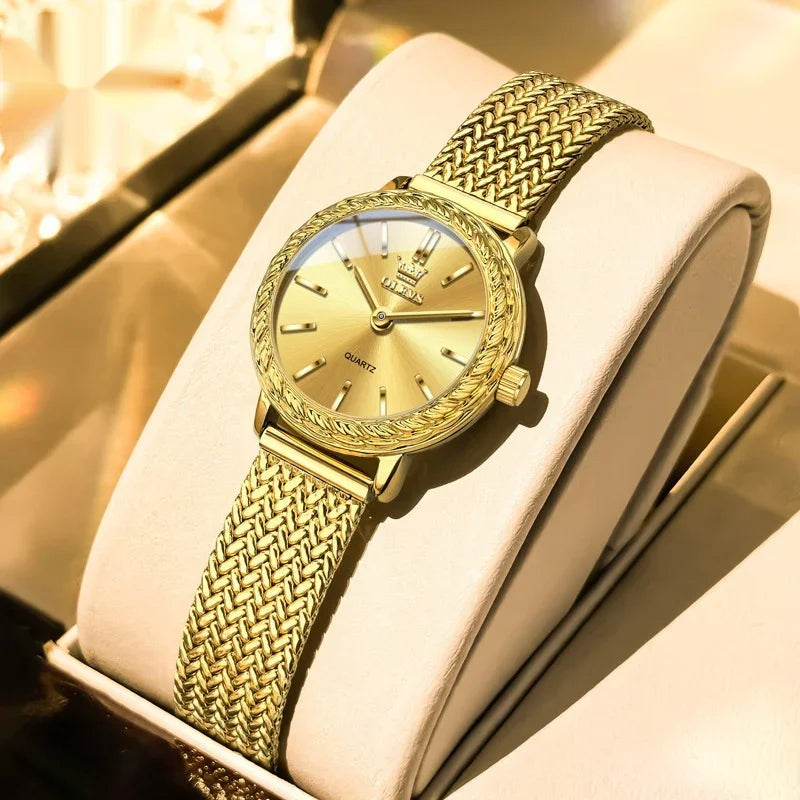 Vintage Fashion Square Quartz Watch With Rhinestones
