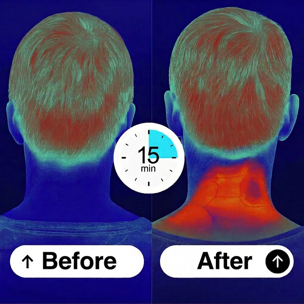 ComfortPulse™ 4-Head Electric Massager – Heat Therapy, 6 Modes & USB Rechargeable for Neck, Back & Shoulders