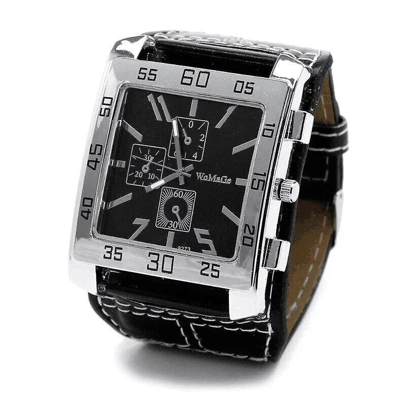 Cool Military-style Watch Square Dial Simulated Three-layer Design