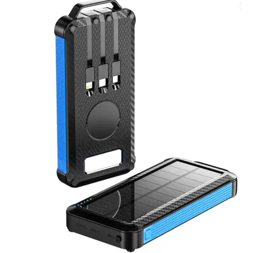 Ip65 Waterproof Portable Wireless Solar Power Bank with Usb-C