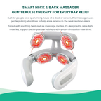ComfortPulse™ 4-Head Electric Massager – Heat Therapy, 6 Modes & USB Rechargeable for Neck, Back & Shoulders